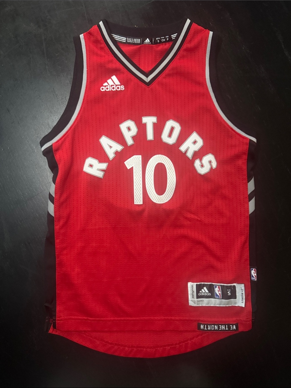 adidas Red Raptors #10 Basketball Jersey with Black & White Trim